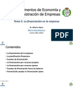 Fundamentos de Economía y Administración de Empresas: Tema 5. La Financiación en La Empresa