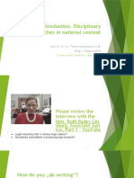 1-Introduction. Disciplinary Approaches in National Context