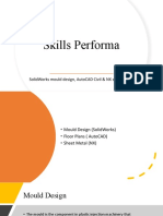 Skills Performa: Solidworks Mould Design, Autocad Civil & NX Sheet Metal