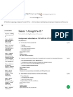 Week 7 Assignment 7: Assignment Submitted On 2023-03-14, 07:09 IST