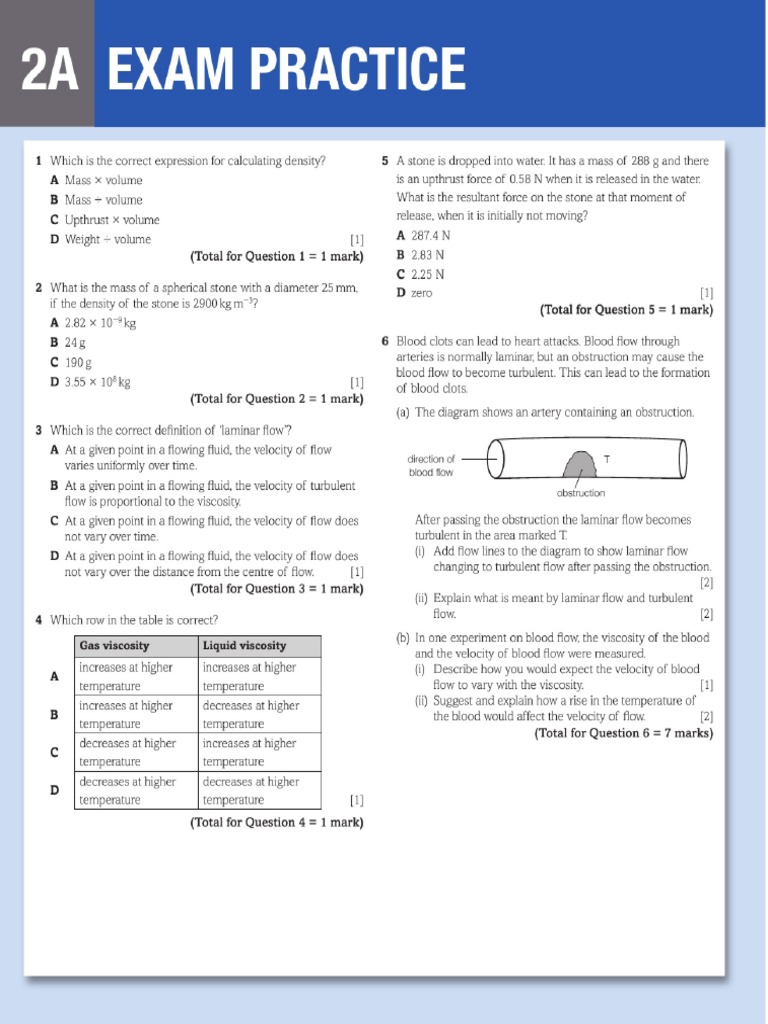 2A Fluids Exam Practice | PDF