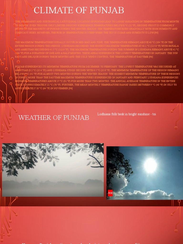 The Climate Profile of Punjab Seasonal Temperatures, Rainfall Patterns, and Weather Events