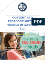 Content and Pedagogy Mother Tongue (M-Mtb-Mle 311) : Topic