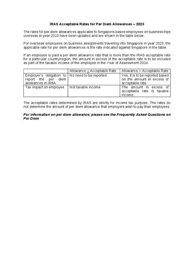 2023 acceptable rates for per diem allowances v1 pdf per diem
