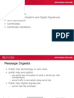 Information Security: Message Digests, Digital Signatures, Certificates and Validation