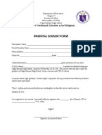 Parental Consent Form: Pioneer of Geothermal Education in The Philippines