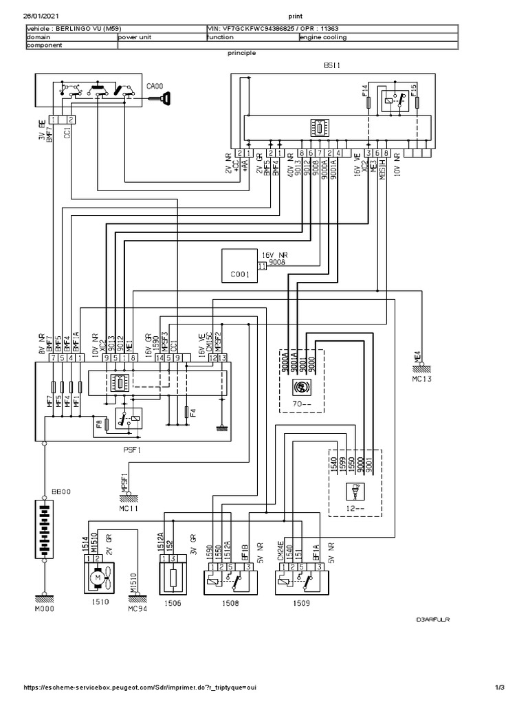 Citroen Berlingo M59 Cooling Wiring Diagram PDF