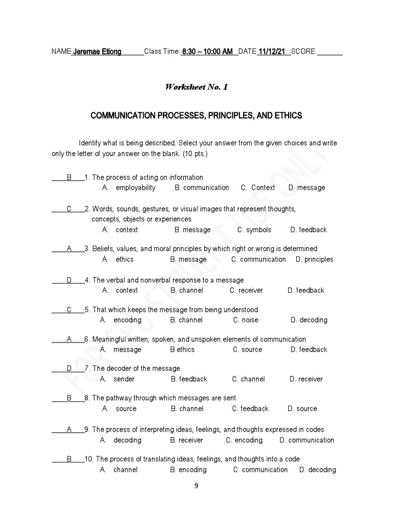 Basic Communication Processes