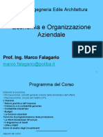 Economia E Organizzazione Aziendale: CDL in Ingegneria Edile Architettura