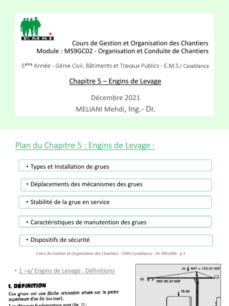 Engins de Levage : Cours et Sécurité | PDF | Grue (Machine)
