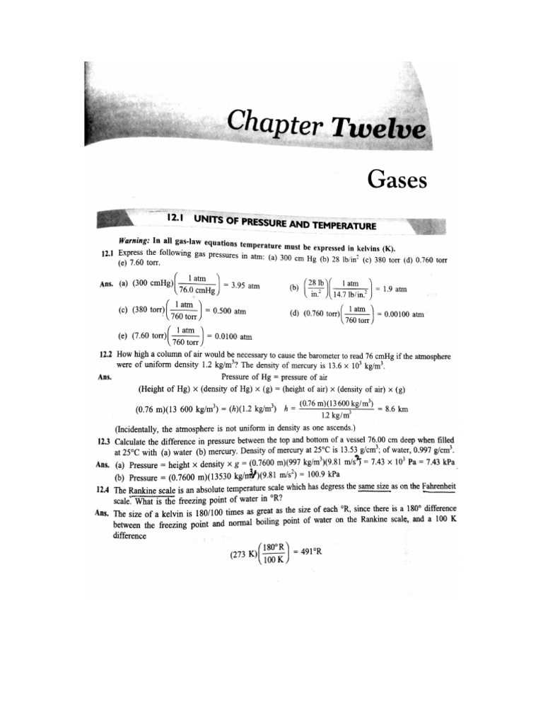 3000 Solved Exercises (Property of Gases) | PDF