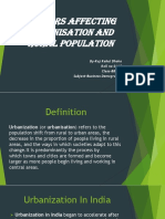 Factors Affecting Urbanisation and Rural Population