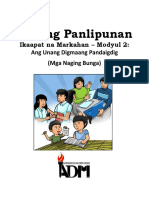 Araling Panlipunan: Ikaapat Na Markahan - Modyul 2: Ang Unang Digmaang Pandaigdig (Mga Naging Bunga)