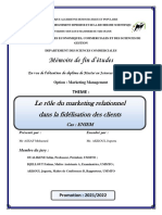 Mémoire de Fin D'études: Le Rôle Du Marketing Relationnel Dans La Fidélisation Des Clients