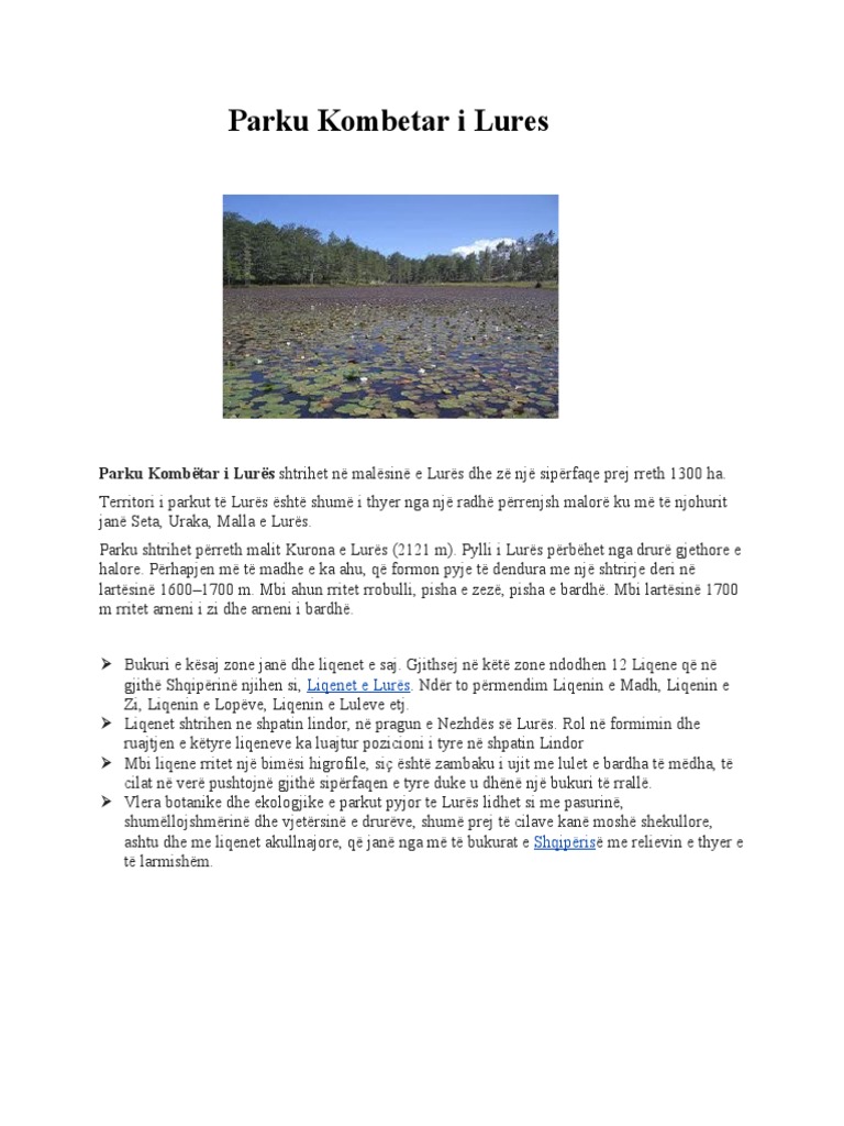 Parku Kombetar I Lures | PDF