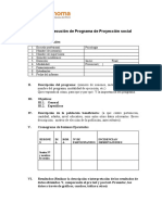 Informe de Ejecución de Programa de Proyección Social