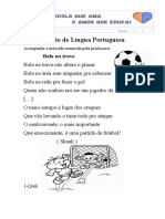 Atividade de Musica e Uma Partida de Futebol Compreensao de Texto