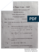 M.SC Maths Semester-3 Previous Year Question Papers