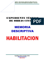 Expediente Técnico de Obras Civiles: Memoria Descriptiva