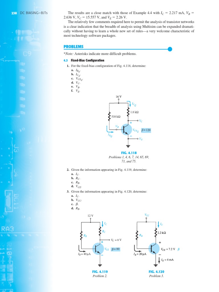 Problems: Fixed-Bias Configuration | PDF | Bipolar Junction Transistor ...