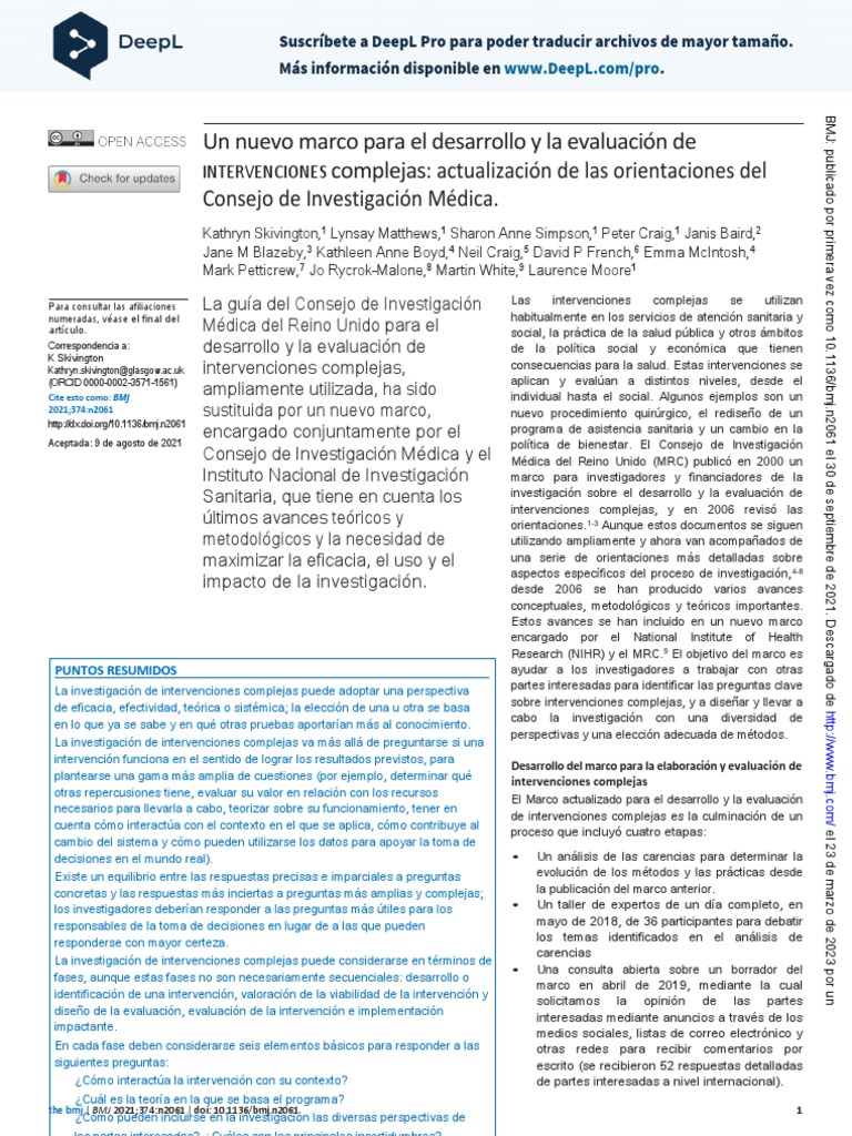 A New Framework For Developping and Evaluating Complex Interventions ...