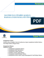 Materi Dan Pembelajaran Bahasa Indonesia SD/ Pdgk4504: Pertemuan I