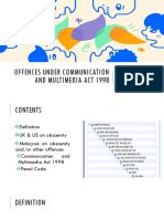 Offences Under Communication and Multimedia Act 1998