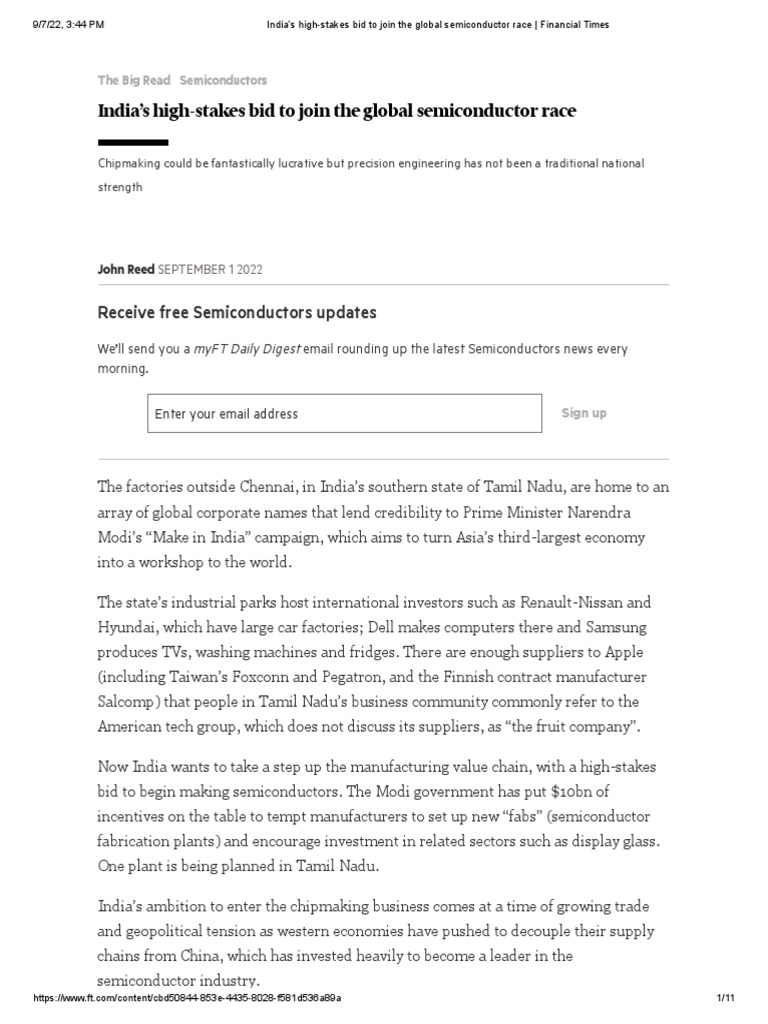 India's HighStakes Bid To Join The Global Semiconductor Race