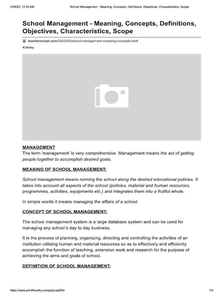 What Is School Management Pdf