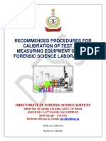 Recommended Procedures For Calibration of Test and Measuring Equipment Used in Forensic Science Laboratories