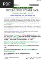 The 23rd Night - Laylatul Qadr