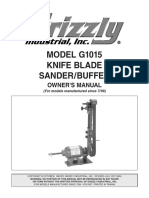 MODEL G1015 Knife Blade Sander/Buffer: Owner'S Manual