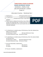 Grade 12 Informatics Practices Worksheet No 2: SNBP International School & Kidzone