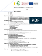 Prueba Escrita "Fisiopatología". Tema 4: "La Enfermedad"