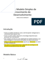 Modelo Simples de Crescimento e Desenvolvimento - Aula 6