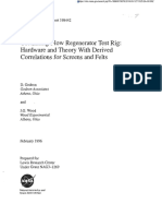 Gedeon 1996 - Oscillating-Flow Regenerator Test Rig Hardware and Theory With Derived Correlations For Screens