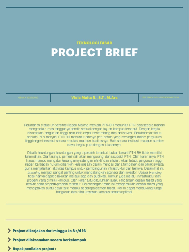 Brief Project Teknologi Fasad | PDF