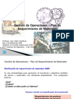 Gestión de Operaciones - Plan de Requerimiento de Materiales