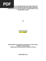 ASSESSMENT OF THE PROBLEMS AND CHALLENGES OF INSTRUCTIONAL MATERIALS FOR TEACHING BUILDING TECHNOLOGY IN TAFAWA BALEWA AND BOGORO LOCAL GOVERNMENT AREAS