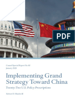 Grand Strategy Toward China by Robert D. Blackwill, January 2020 CSR85 - Blackwill - China