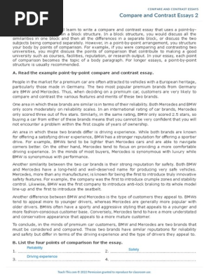 Compare and contrast essays  (Students)