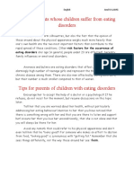 Tips for parents whose children suffer from eating disorders