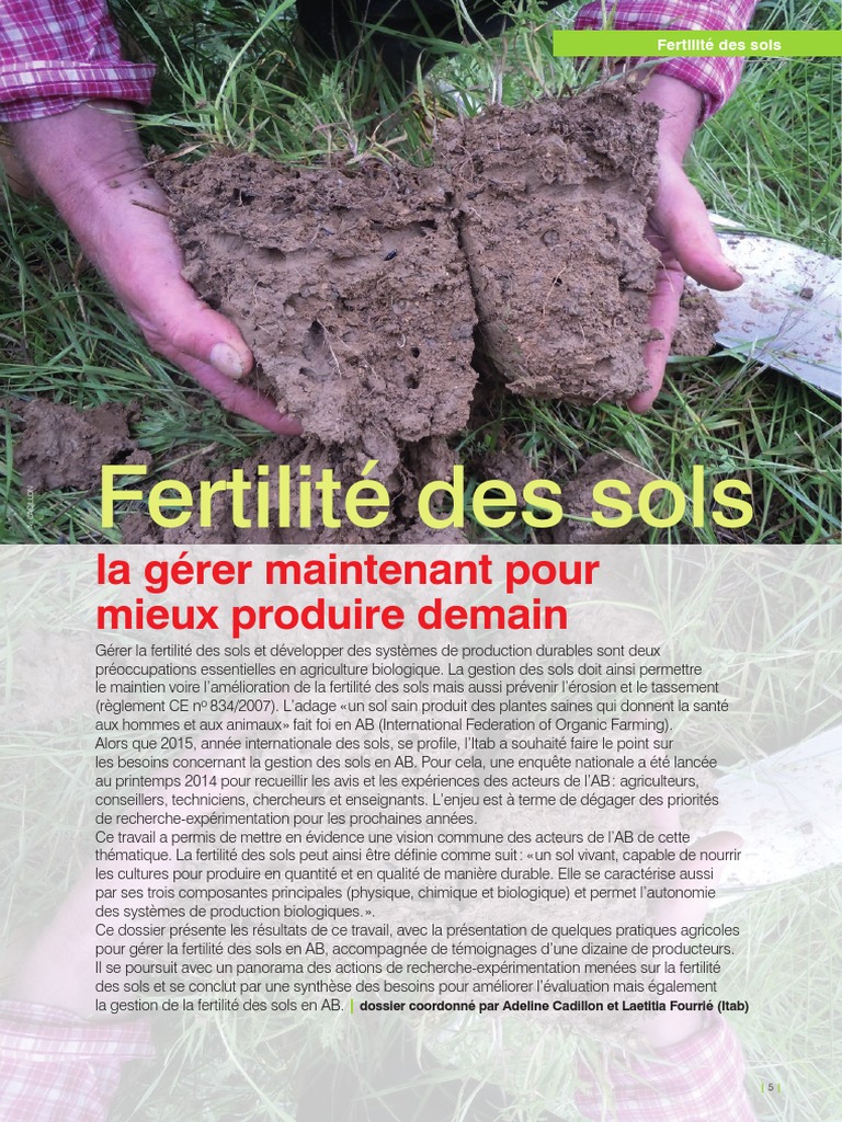 Gestion de la fertilité des sols en AB | PDF | Agriculture biologique ...