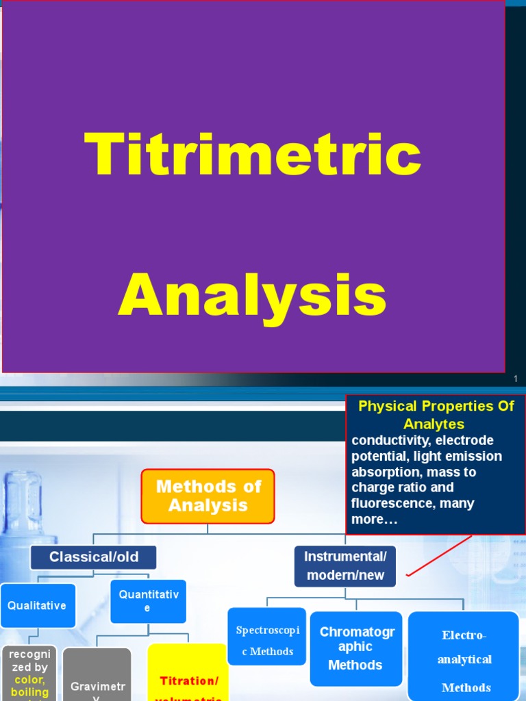 Titrimetric Analysis PDF Titration Chemistry