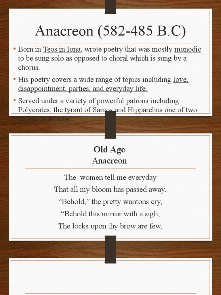 Anacreon's Reflections on Old Age | PDF | Thought | Critical Thinking