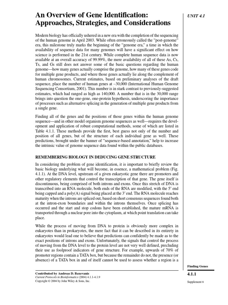 An Overview of Gene Identification | PDF | Intron | Exon