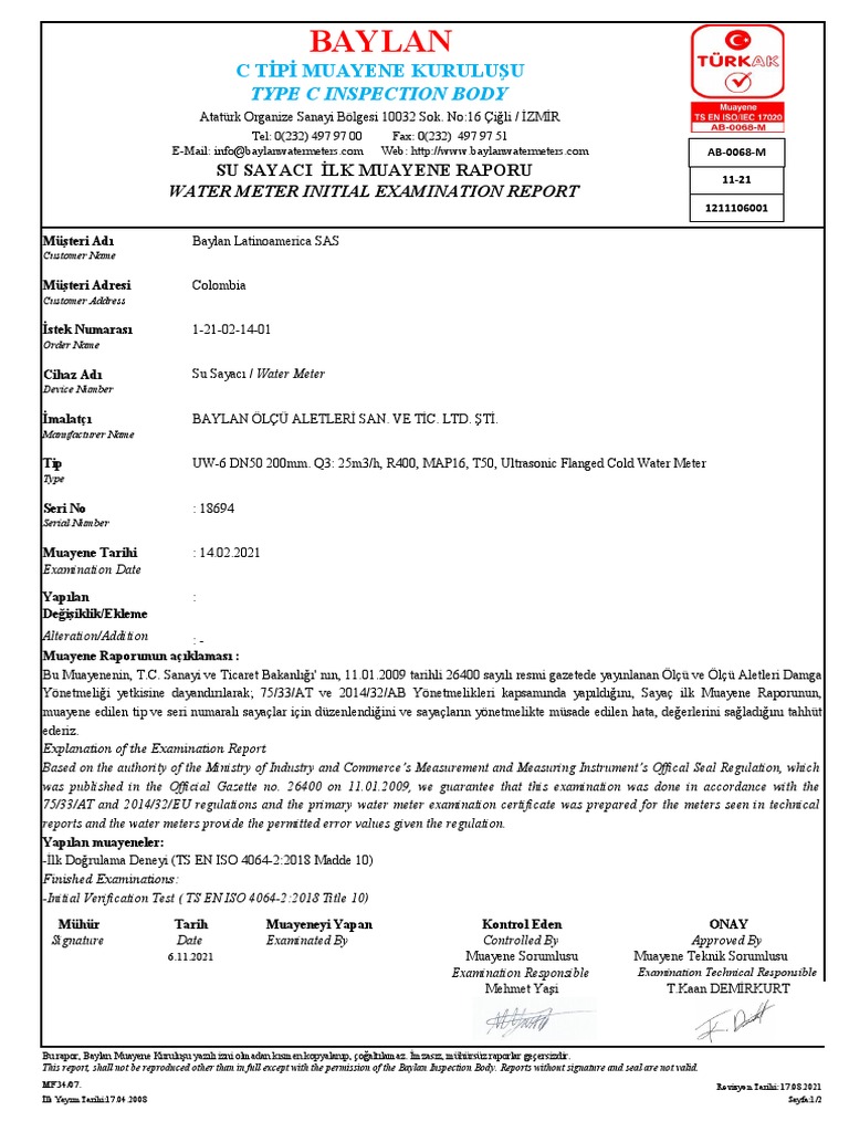 Baylan: Type C Inspection Body | PDF