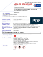 Hoja de Datos de Seguridad: Sección 1. Identificación Del Producto Químico y de La Empresa