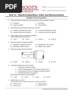 Unit 1 Physical Quantities, Units and Measurements