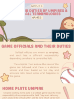Power and Duties of Umpires & Softball Terminologies